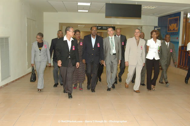 Minister of Tourism, Hon. Edmund Bartlett - Director of Tourism, Basil Smith, and Mayor of Montego Bay, Councillor Charles Sinclair Launch of Winter Tourism Season at Sangster International Airport, Saturday, December 15, 2007 - Sangster International Airport - MBJ Airports Limited, Montego Bay, Jamaica W.I. - Photographs by Net2Market.com - Barry J. Hough Sr, Photographer - Negril Travel Guide, Negril Jamaica WI - http://www.negriltravelguide.com - info@negriltravelguide.com...!