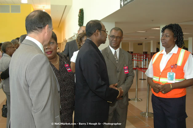 Minister of Tourism, Hon. Edmund Bartlett - Director of Tourism, Basil Smith, and Mayor of Montego Bay, Councillor Charles Sinclair Launch of Winter Tourism Season at Sangster International Airport, Saturday, December 15, 2007 - Sangster International Airport - MBJ Airports Limited, Montego Bay, Jamaica W.I. - Photographs by Net2Market.com - Barry J. Hough Sr, Photographer - Negril Travel Guide, Negril Jamaica WI - http://www.negriltravelguide.com - info@negriltravelguide.com...!