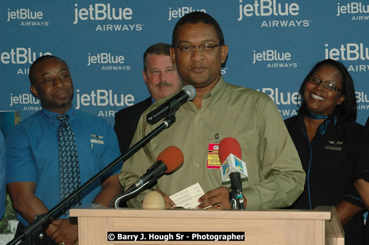 JetBue Airways' Inaugural Air Service between Sangster International Airport, Montego Bay and John F. Kennedy Airport, New York at MBJ Airports Sangster International Airport, Montego Bay, St. James, Jamaica - Thursday, May 21, 2009 - Photographs by Net2Market.com - Barry J. Hough Sr, Photographer/Photojournalist - Negril Travel Guide, Negril Jamaica WI - http://www.negriltravelguide.com - info@negriltravelguide.com...!