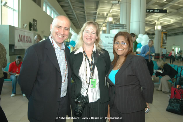 MBJ Airports Limited Welcomes WestJet Airlines - Inaugural Scheduled Service From Toronto Pearsons International Airport - Monday, December 10, 2007 - Sangster International Airport - MBJ Airports Limited, Montego Bay, Jamaica W.I. - Photographs by Net2Market.com - Barry J. Hough Sr, Photographer - Negril Travel Guide, Negril Jamaica WI - http://www.negriltravelguide.com - info@negriltravelguide.com...!