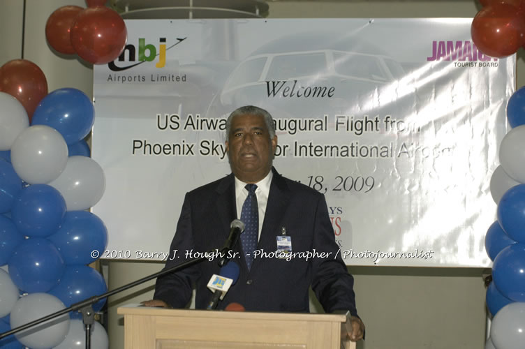 US Airways Inaugurtes New Service from Phoenix Sky Harbor International Airport to Sangster International Airport, Friday, December 18, 2009, Sangster International Airport, Montego Bay, St. James, Jamaica W.I. - Photographs by Net2Market.com - Barry J. Hough Sr, Photographer/Photojournalist - The Negril Travel Guide - Negril's and Jamaica's Number One Concert Photography Web Site with over 40,000 Jamaican Concert photographs Published -  Negril Travel Guide, Negril Jamaica WI - http://www.negriltravelguide.com - info@negriltravelguide.com...!