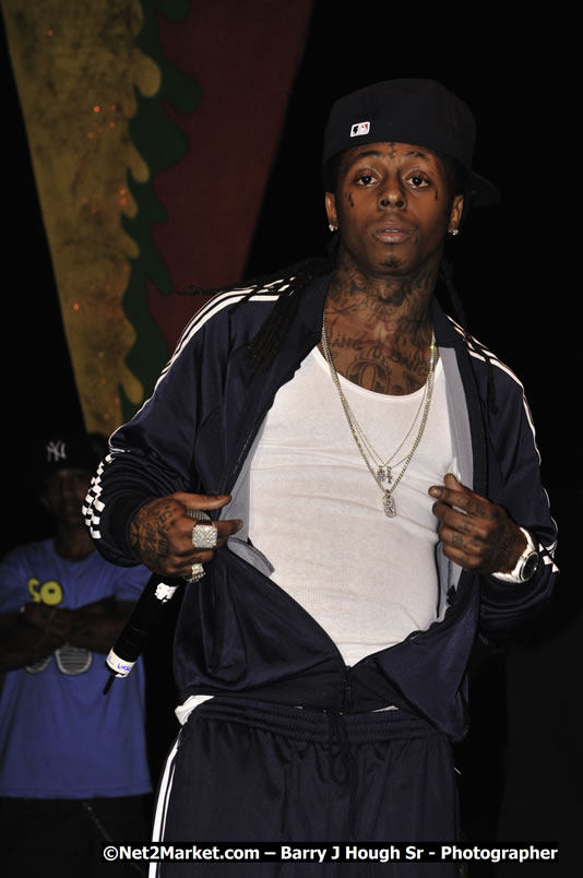 Lil Wayne @ Red Stripe Reggae Sumfest 2008 International Night 2, Catherine Hall, Montego Bay - Saturday, July 19, 2008 - Reggae Sumfest 2008 July 13 - July 19, 2008 - Photographs by Net2Market.com - Barry J. Hough Sr. Photojournalist/Photograper - Photographs taken with a Nikon D300 - Negril Travel Guide, Negril Jamaica WI - http://www.negriltravelguide.com - info@negriltravelguide.com...!