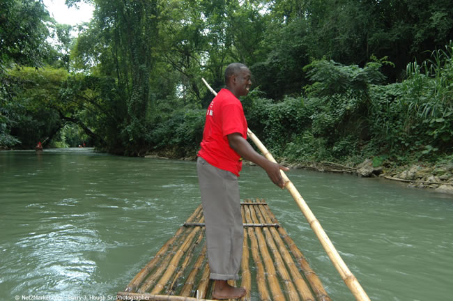 Rafting on the Martha Brae - Virgin Atlantic Inaugural Flight To Montego Bay, Jamaica Photos - Sir Richard Bronson, President & Family, and 450 Passengers - Rafting on the Martha Brae - Tuesday, July 4, 2006 - Negril Travel Guide, Negril Jamaica WI - http://www.negriltravelguide.com - info@negriltravelguide.com...!